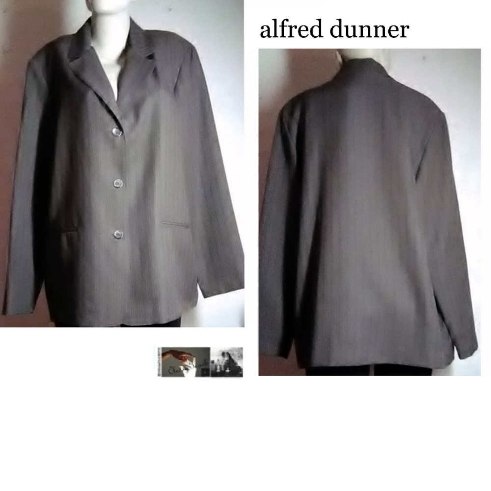 Alfred Dunner New Brown  Pinstripe Blazer Size 16